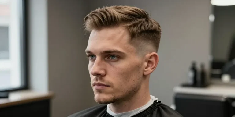 coupe homme court côtés et long dessus
