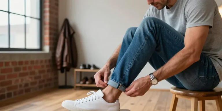 retrousser jeans homme